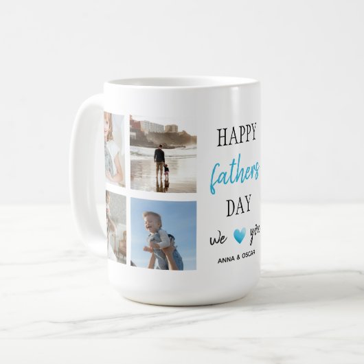 Tasse des Vaters | Personalisierte Collage (Vorderseite Links)