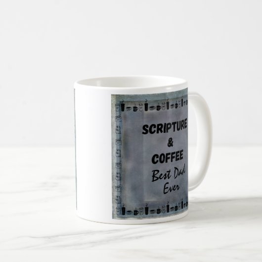 Tasse des Vaters | Schrift | Rustikales Blaugrau (VorderseiteRechts)