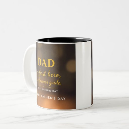 Tasse des Vaters - Vater, Du bist mein erster Held (Vorderseite Links)