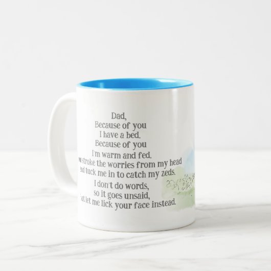 Tasse des Vaters vom Hund (Vorderseite Links)