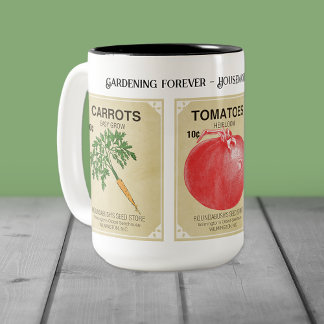 Tasse des Vintagen Saatgutpackers
