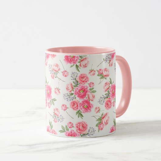 Tasse des weiblichen Blumenmusters (VorderseiteRechts)