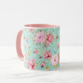 Tasse des weiblichen Blumenmusters (Vorderseite Links)