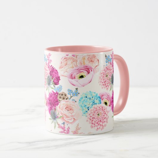 Tasse des weiblichen Blumenmusters (VorderseiteRechts)
