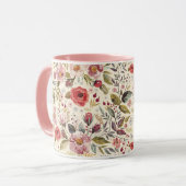 Tasse des weiblichen Blumenmusters (Vorderseite Links)