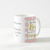 Tasse des weiblichen Chefs verlasse Altersvorsorge (VorderseiteRechts)