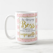 Tasse des weiblichen Chefs verlasst Altersvorsorge (Links)