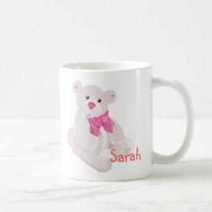 Tasse des weißen und rosa Bären