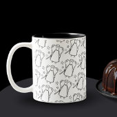 Tasse des weißen und schwarzen Avenida-Engel-Muste