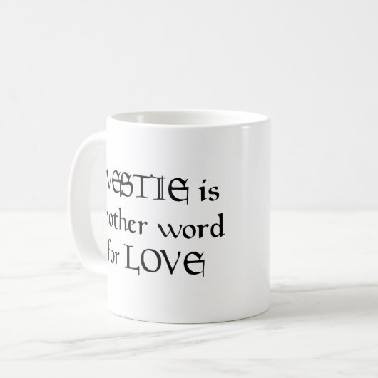 Tasse des Wortes Kaffee (Vorderseite Links)