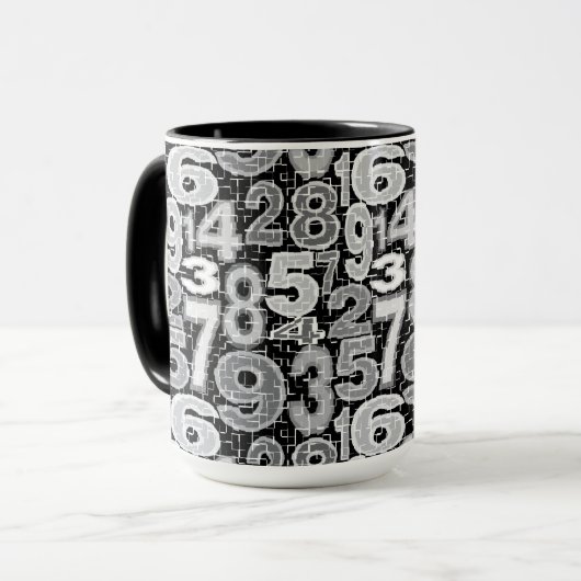 Tasse des Zahlenmusters (Vorderseite Links)