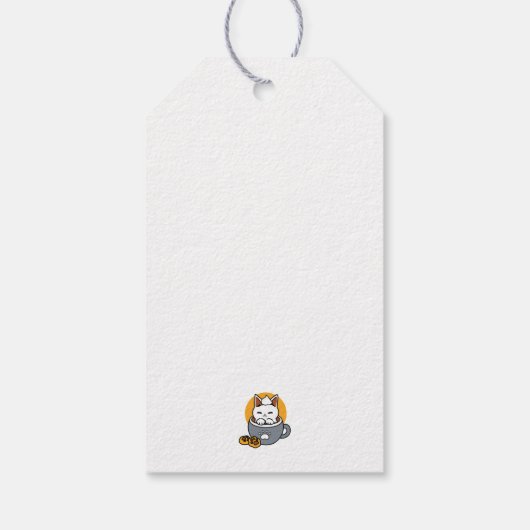 Tasse-Design für Ferien mit gemütlichen Cat- und P Geschenkanhänger (Rückseite)