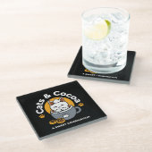 Tasse-Design für Ferien mit gemütlichen Cat- und P Glasuntersetzer (Schrägansicht)