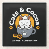 Tasse-Design für Ferien mit gemütlichen Cat- und P Glasuntersetzer (Vorderseite)