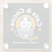 Tasse-Design für Ferien mit gemütlichen Cat- und P Glasuntersetzer (Rückseite)