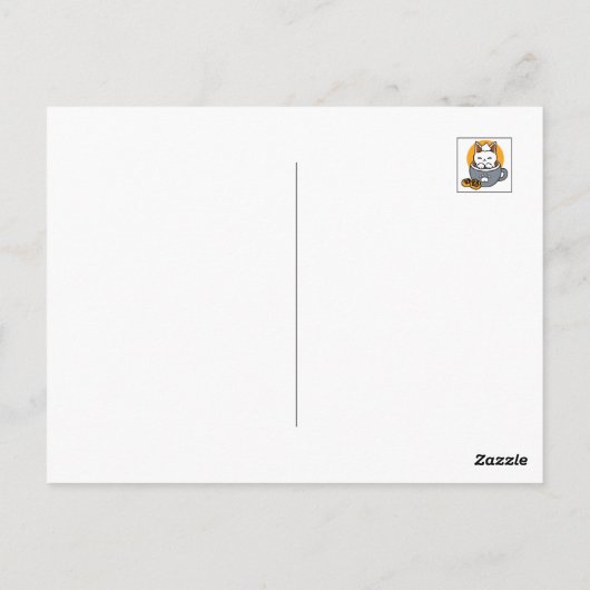 Tasse-Design für Ferien mit gemütlichen Cat- und P Postkarte (Rückseite)