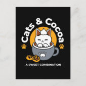 Tasse-Design für Ferien mit gemütlichen Cat- und P Postkarte (Vorderseite)