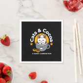 Tasse-Design für Ferien mit gemütlichen Cat- und P Serviette (Beispiel)