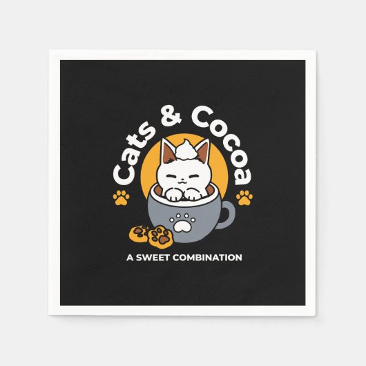 Tasse-Design für Ferien mit gemütlichen Cat- und P Serviette (Vorderseite)