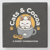 Tasse-Design für Ferien mit gemütlichen Cat- und P Steinuntersetzer (Vorderseite)