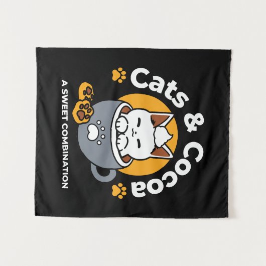 Tasse-Design für Ferien mit gemütlichen Cat- und P Wandteppich (Vorderseite (Horizontal))