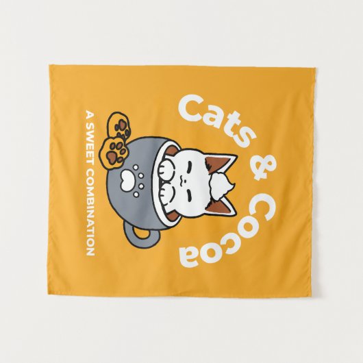 Tasse-Design für Ferien mit gemütlichen Cat- und P Wandteppich (Vorderseite (Horizontal))