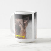 Tasse Deutscher Schäferhund klebt Zunge aus Happy (Vorderseite Links)