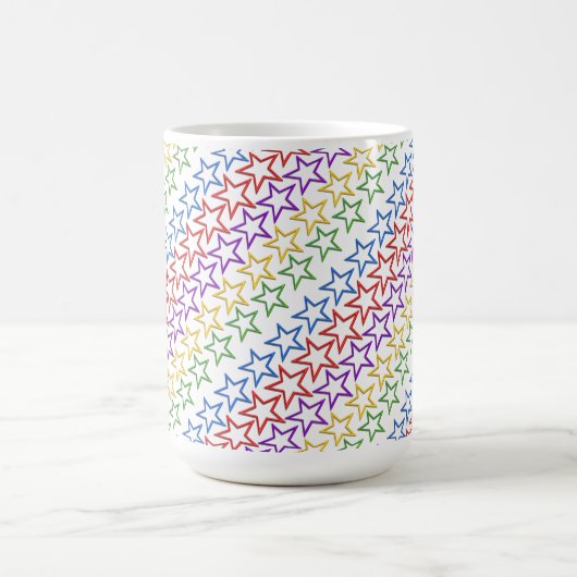 Tasse - Diagonale Bands farbiger Sterne (Mittel)