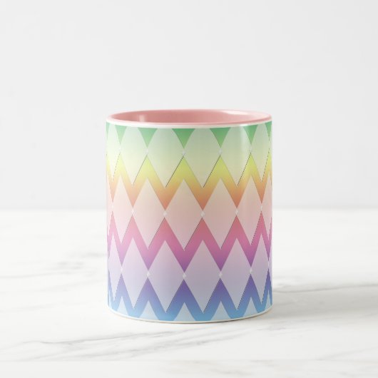 Tasse - Diamantmuster auf Regenbogenfarben (Mittel)