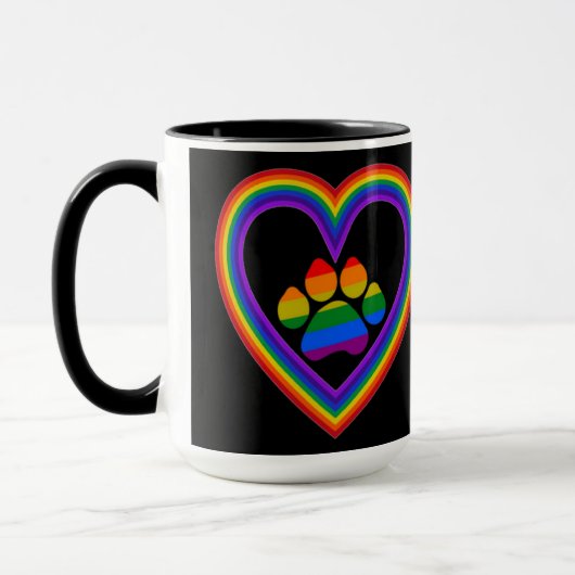 Tasse Diamantschleiferherz mit Pfote (Links)