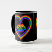 Tasse Diamantschleiferherz mit Pfote (Vorderseite Links)
