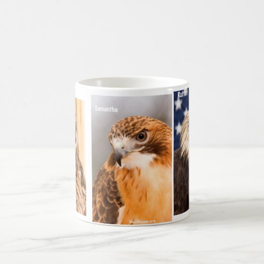 Tasse, die Hoo Hafen-Raubvögel kennzeichnet Kaffeetasse (Mittel)