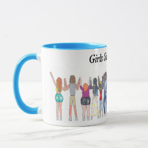 Tasse, die zeigt, wie Mädchen einander unterstüt Tasse