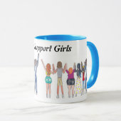 Tasse, die zeigt, wie Mädchen einander unterstütze Tasse (VorderseiteRechts)