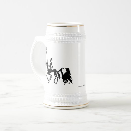 Tasse Don Quichote und Sancho Panza grafischer (Vorderseite Links)
