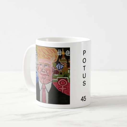 Tasse Donald Trump "Trumpy": POTUS 45 (Vorderseite Links)