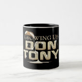 "Tasse Dons Tony aufwachsend"! Zweifarbige Tasse (Mittel)