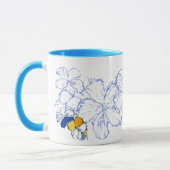Tasse "Doodle Hibiskus" in Blau (Links)