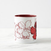 Tasse "Doodle Hibiskus" in Rot (Zentrum)