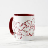 Tasse "Doodle Hibiskus" in Rot (Vorderseite Links)