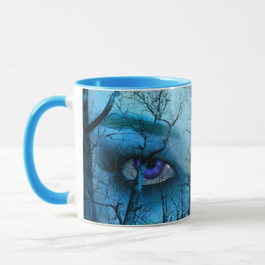 Tasse "Durch die Zweige: Blaue Augen" (Links)