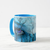 Tasse "Durch die Zweige: Blaue Augen" (Vorderseite Links)