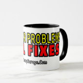 Tasse 'Echte Auto-Probleme, echte Lösungen' für Au (VorderseiteRechts)