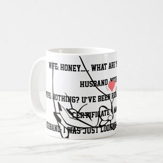 Tasse Ehemann und Ehefrau Witz (Vorderseite Links)