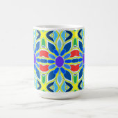 Tasse, Ein lebendiges, farbenfrohes, nahtloses Mus Kaffeetasse (Mittel)