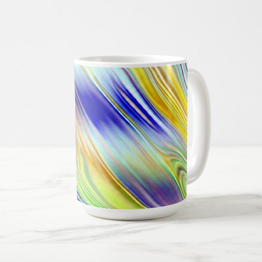 Tasse, Ein lebendiges mehrfarbiges abstraktes Zeil Kaffeetasse (VorderseiteRechts)