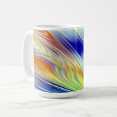 Tasse, Ein lebendiges mehrfarbiges abstraktes Zeil Kaffeetasse (Vorderseite Links)