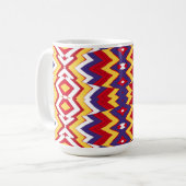 Tasse, Ein lebendiges, mehrfarbiges Zickzackmuster Kaffeetasse (Vorderseite Links)