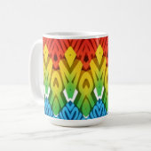 Tasse, Ein lebhaftes, farbenfrohes Zickzackmuster Kaffeetasse (Vorderseite Links)