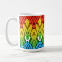 Tasse, Ein lebhaftes, farbenfrohes Zickzackmuster